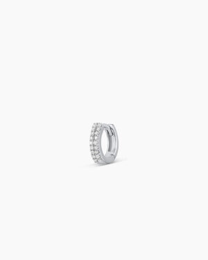 Diamond Double Down Single Huggie