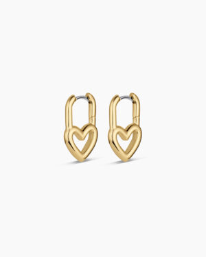 Open Heart Padlock Huggies